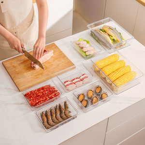 Food Storage <b>Containers</b> Rectangle Clip On Lid Airtight For Kitchen Fruits Vegetables Meat Frozen Food - Product Image 3