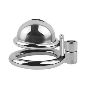 Boîte personnalisée gratuite-mâle <span class=keywords><strong>petit</strong></span> métal <span class=keywords><strong>pénis</strong></span> serrure oiseau trompette chasteté Cage ceinture coq anneaux esclave Bondage retenue jouet - Product Image 4