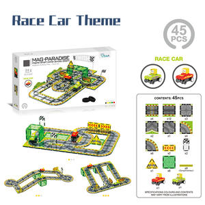 Piste de course électrique sur rail à thèmes multiples Jouets d'assemblage en plastique Puzzle de ville éducatif Blocs de construction pour enfants Cadeaux - Product Image 5