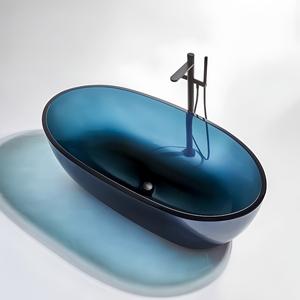 Baignoire ovale indépendante en résine transparente haut de gamme, colorée, pour usage domestique et hôtelier, vente en gros à Foshan - Product Image 1