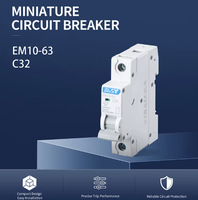 Disjoncteur miniature sur rail DIN EAST 1P 32A C32 10kA AC400V pour la distribution d'énergie industrielle et domestique EM10-63