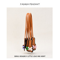 New Arrival Women's PU Leather Keychain Mini Bag Keyring Car Pendant Small Slippers Shoes Bag Decoration Coin Holder Keychain