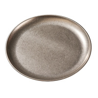 Assiette en acier inoxydable 304 de style vintage, plateau de style industriel, plat à fond plat, assiette de barbecue, assiette à os, rétro