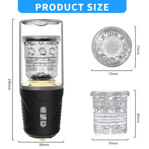 ถ้วยยืดหดได้สำหรับผู้ชายเครื่องบินของเล่นผู้ใหญ่ออรัลเซ็กซ์แบบอัตโนมัติแบบหมุนได้ลึกใช้ในช่องคลอด - Product Image 4