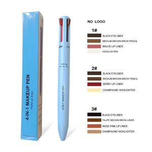 Logo personalizzato vegano senza crudeltà ad alto pigmentato <span class=keywords><strong>blu</strong></span> crema bellezza trucco labbra 4 in 1 sopracciglio matita matita <span class=keywords><strong>evidenziatore</strong></span> - Product Image 6