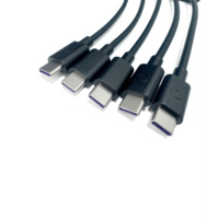 Câble court de charge rapide USB-A vers USB-C 5A en PVC noir personnalisé KAWEEI de 20 cm pour batterie externe et lumière LED CE