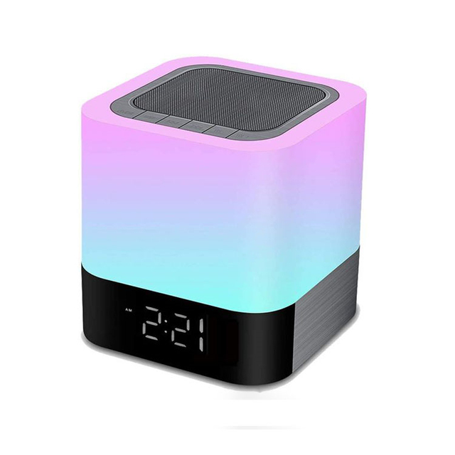 Hot Sale Rechargeable Digital Alarm Clock Wireless Speaker Blue Tooth Night Light