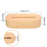 Base LED en bois alimentée par USB de 5mm, lumières colorées RVB blanches/froides européennes pour lampes de nuit en plexiglas acrylique 3D pour utilisation dans la chambre