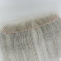 Prêt à expédier : Perruque en cheveux humains 100% naturels, couleur sel et poivre, avec closure en dentelle 12*2HD, intégration en maille invisible, fine et légère