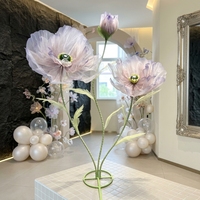 Support de fleurs géant en organza fait main, design autoportant, parfait pour la décoration de fond de scène de mariage, vitrine de magasin