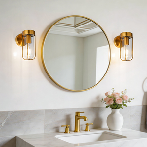 Dimmable Indoor E27 Wall Lamp Luxurious Gold Finish Glass Iron Body Decorative Wall <b>Sconce</b> Fixture for Hotel Bathroom Bedroom - Product Image 2