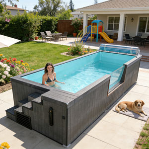 สระว่ายน้ำแบบตั้งพื้นชนิดโมดูลาร์ที่ใช้งานได้ยาวนานสำหรับสวนหลังบ้าน - Product Image 4