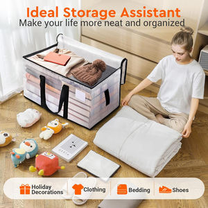 กระเป๋าใส่เสื้อผ้าเดินทางขนาดใหญ่กระเป๋าใส่ของแบบใสใช้งานได้หลากหลายสำหรับเสื้อผ้าเดินทางใช้ซ้ำได้ความจุมาก - Product Image 6