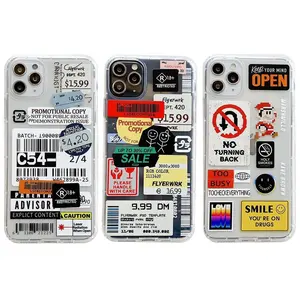 复古条形码标签软TPU手机外壳适用于iPhone 14 13 12 Pro 12迷你12 Pro Max 11 Pro 11 XS Max XR 8 7 Plus