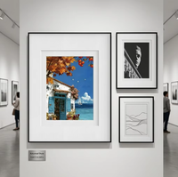 Bingkai Foto E Ink 31,5 Inci Resolusi Tinggi Bingkai Kubus Air Logam Abu-abu WiFi Kanvas untuk Menampilkan Foto Keluarga Ruang Tamu