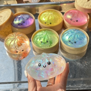 Squishy de Arcoíris Grande con Brillo y Sonrisa, Tipo Dumpling, Caja Sorpresa de Comida, Squishies Taba Antiestrés, ¡Venta Caliente! - Product Image 1