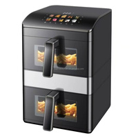 Friteuse à air sans huile Cecofry DuoLevel 12000 12L à double panier 2900W avec fonction synchronisation et 10 programmes, friteuse à air double compartiment
