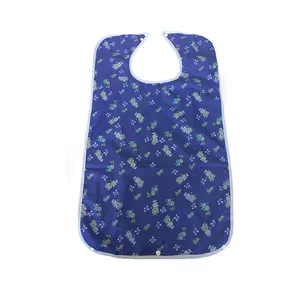 High quality wholesale polyester terry cloth custom plain white blue personalized adult bibs