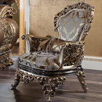 Sofá Seccional de estilo villa de lujo italiano, muebles de tela europea de madera maciza francesa personalizables, combinación de palacio grande