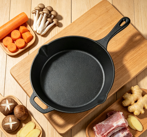 Sartén <span class=keywords><strong>de</strong></span> <span class=keywords><strong>Hierro</strong></span> Fundido Antiadherente, Estilo Americano, Segura, Ecológica y Duradera, <span class=keywords><strong>de</strong></span> 30 cm, Precurada para Cocina <span class=keywords><strong>de</strong></span> Gas, Inducción y Horno - Product Image 1
