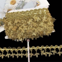 Accessoires de couture DIY pour vêtements : Tissu en dentelle, Plaque pendentif en métal doré, Franges à pompons, Garniture tressée, Bordure en dentelle pour costumes et chapeaux