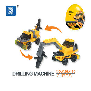 Set kotak Mini Anime mainan telur ekskavator seri truk mainan anak perakitan 12 1 Baru mainan telur kejutan K26A - Product Image 3