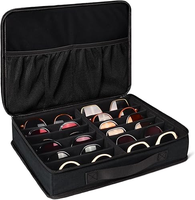 Étui organisateur de lunettes OEM avec fermeture éclair, 7 à 9 compartiments, boîte de rangement pour lunettes de voyage, fentes réglables, plusieurs paires, étanche