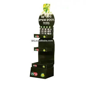 Di vendita calda su ordinazione double side pavimento di metallo espositore per bevande negozio, bevanda display stand