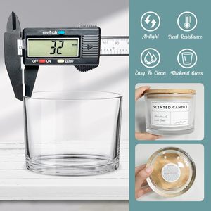 Grandi Barattoli Vuoti in <span class=keywords><strong>Vetro</strong></span> Trasparente da 16OZ (500ml) per la Creazione di Candele <span class=keywords><strong>con</strong></span> Coperchi in Bambù, Contenitori in <span class=keywords><strong>Vetro</strong></span> per Candele all'Ingrosso - Product Image 5