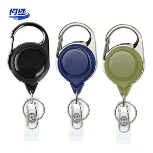 Porte-badges rétractables 3.82in 0.05lb porte-clés en nylon rétractable robuste avec boucle de porte-clés outil de pêche à la mouche RG1