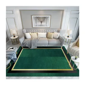 Нескользящий зеленый ковер с современным принтом, моющийся большой ковер для спальни, кухни, гостиной, офиса