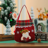 Bolsa de Mano Creativa de Papá Noel, Bolsa de Regalo con Forma de Manzana Navideña, Decoración Pintada con Forma de Árbol, Suministros para Niños