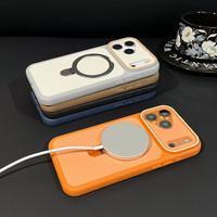 Coque de téléphone pour iPhone 16 Pro Max avec design d'appareil photo unique et béquille annulaire invisible, coques de téléphone mignonnes pour iPhone 17, coque magnétique
