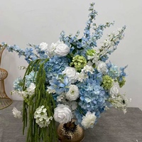 Boule de fleurs artificielles LUYI, 50 cm, 60 cm, bleu-vert mélangé, pour centre de table de mariage ou d'autel, vente chaude