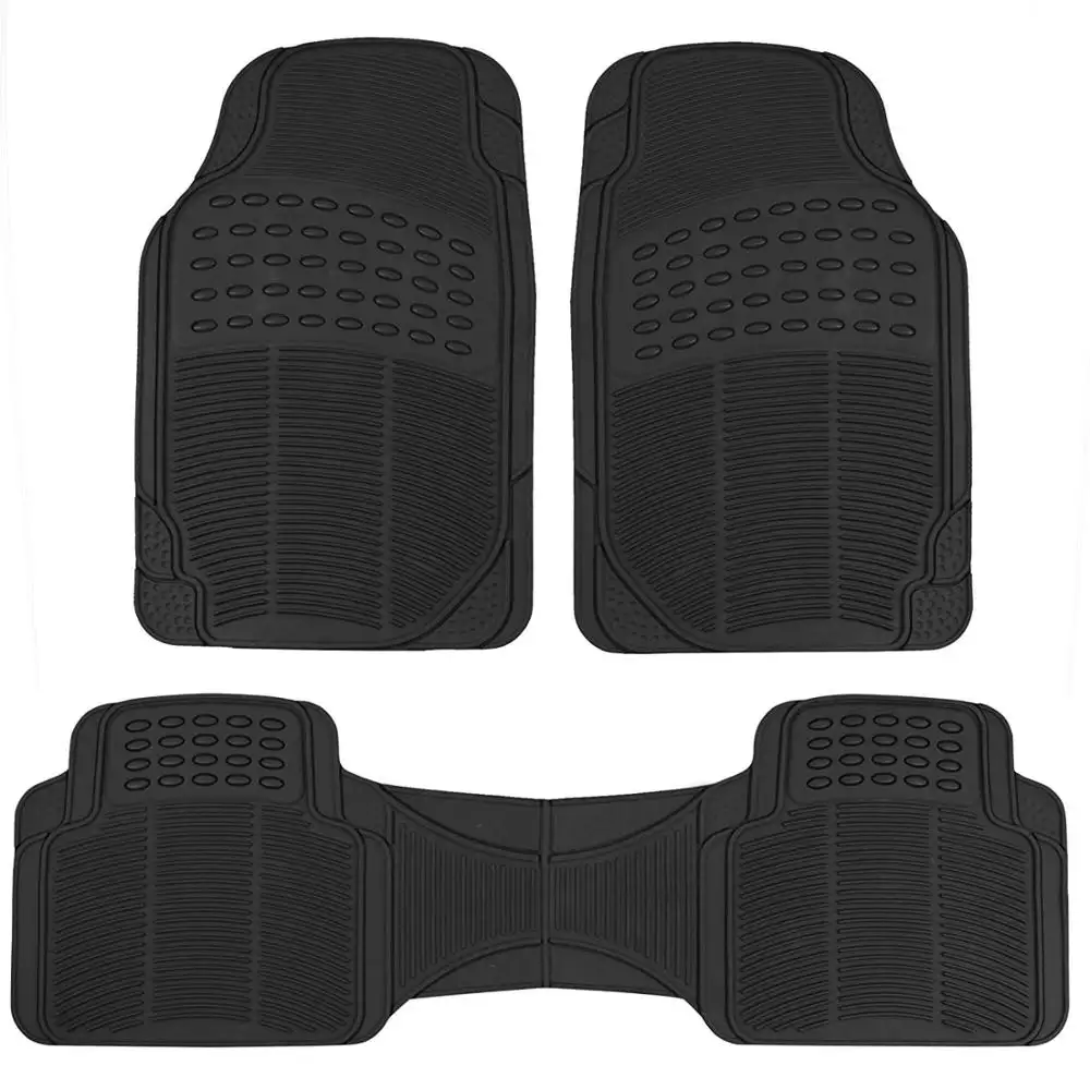 Amazon Basics All Weather Protection Universal Fit 3/4pc Rubber Heavy Duty Car Floor Mat