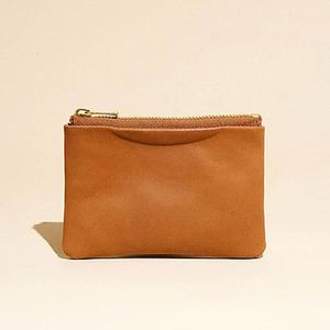 Porte-monnaie micro-design en cuir noir fait main avec fermeture éclair - Product Image 2