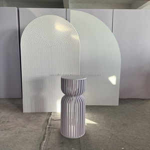 Modèles explosifs lisses décoration de mariage blanc pvc rond gâteau affichage socle ensemble ondulation socle - Product Image 2