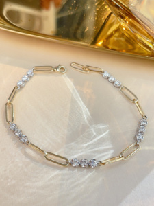 Xinfly 18K Real Gold Natural Diamond <b>Bracelet</b> for Ladies Women Low MOQ Ready to Ship - Product Image 1