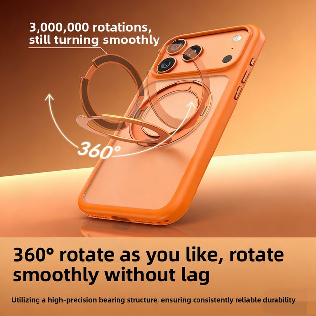 Matte Transparent Magnetic 360° Rotating AI Button Shockproof Phone Case Cover for iPhone 17 Pro Max Phone Accessories