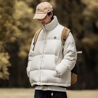 Veste thermique d'hiver personnalisée de haute qualité Manteau en duvet de canard épais de couleur unie chaud surdimensionné pour hommes