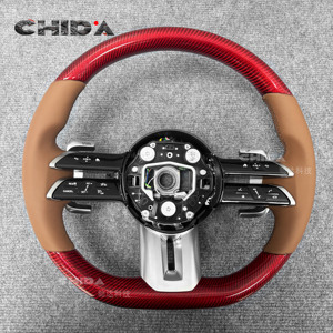 Volante Deportivo de Fibra de Carbono Roja Estilo Libélula, Compatible con <span class=keywords><strong>Mercedes</strong></span> <span class=keywords><strong>Benz</strong></span> W177 W176 W205 W211 W212 C207 W213 S213 G63 - Product Image 1