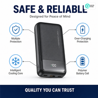 Batterie externe à charge rapide 10000 mAh avec indicateur LED USB-C, chargeur portable 10000 mAh pour gilets et vestes chauffants