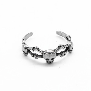 yunnique Open <b>Skull</b> <b>Ring</b> Stainless Steel Retro Skeleton Design Fashion Jewelry Gift - Product Image 1