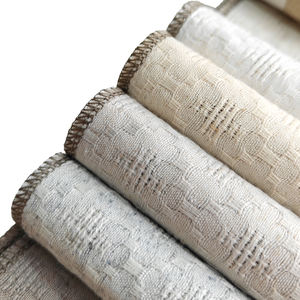 2024 tissus pour rideaux en polyester aspect <span class=keywords><strong>lin</strong></span> motifs floraux dorés techniques tricotées plissées occultantes et personnalisées pour la décoration intérieure - Product Image 2