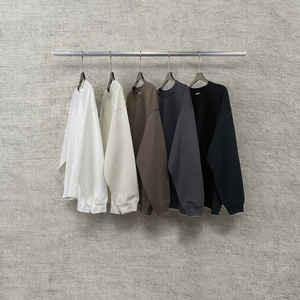 Vente en gros 100% coton Pull pour hommes de haute qualité Logo personnalisé imprimé couleur unie col ample tricoté vêtements de groupe pour le printemps - Product Image 2