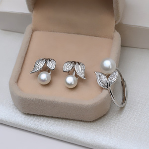S925 <b>Silver</b> Butterfly <b>Earrings</b> with <b>Pearls</b> Simple DIY Semi-Finished Crystal Accessories Personalized Fashion Jewelry - Product Image 2