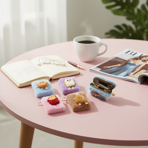 Portefeuille carré pour jouets, 12x10cm, mini pochette en forme de nourriture moelleuse pour accessoires féminins - Product Image 3