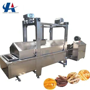 Frying Line Fishballs Machine Industrial Continue Fryer Conveyor Frying for Snacks Suppliers