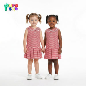 فساتين رياضية صيفية للفتيات من Puresun، ملابس قطنية مخصصة للأطفال، تنورة بيسبول، ملابس يوغا للأطفال - Product Image 1