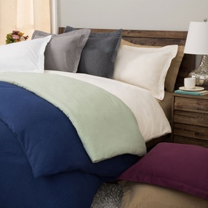 Vente en gros d'ensemble de housse de <span class=keywords><strong>couette</strong></span> 3 pièces en flanelle de coton de luxe de couleur unie professionnelle - Product Image 2